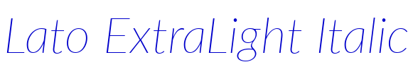 Lato ExtraLight Italic font